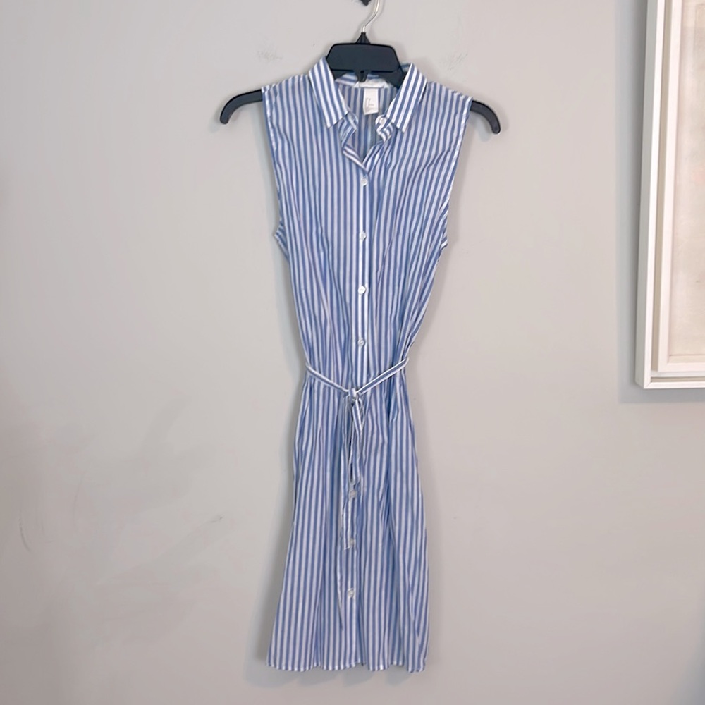 H&M blue and white striped dress